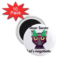 Cute Cat Glasses Christmas Tree 1 75  Magnets (10 Pack)  by Sarkoni