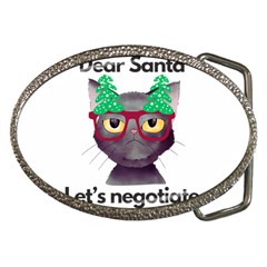 Cute Cat Glasses Christmas Tree Belt Buckles by Sarkoni