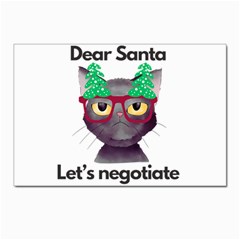 Cute Cat Glasses Christmas Tree Postcard 4 x 6  (pkg Of 10)