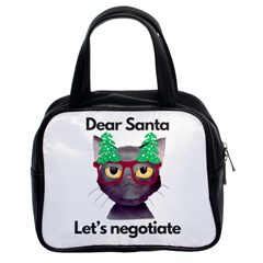 Cute Cat Glasses Christmas Tree Classic Handbag (two Sides) by Sarkoni