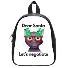 Cute Cat Glasses Christmas Tree School Bag (small) by Sarkoni