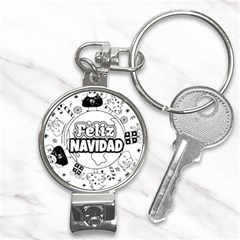 Christmas Santa Snow Happy Joy Nail Clippers Key Chain by Sarkoni