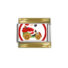 Christmas Santa Claus Gold Trim Italian Charm (9mm) by Sarkoni