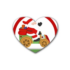 Christmas Santa Claus Rubber Coaster (heart) by Sarkoni