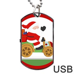 Christmas Santa Claus Dog Tag Usb Flash (two Sides) by Sarkoni