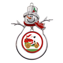 Christmas Santa Claus Metal Snowman Ornament by Sarkoni