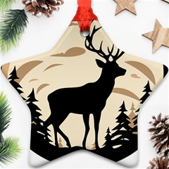 Deer Wildlife Star Ornament (two Sides) by Sarkoni