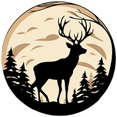 Deer Wildlife Wooden Puzzle Round by Sarkoni