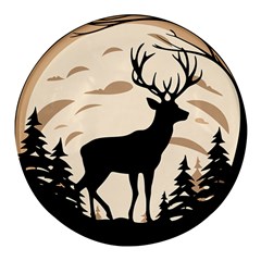 Deer Wildlife Round Glass Fridge Magnet (4 Pack) by Sarkoni