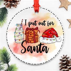 Santa Cookies Christmas Round Ornament (two Sides) by Sarkoni