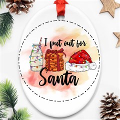 Santa Cookies Christmas Oval Ornament (two Sides) by Sarkoni