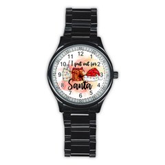 Santa Cookies Christmas Stainless Steel Round Watch by Sarkoni