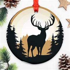 Deer Wildlife Nature Ornament (round) by Sarkoni