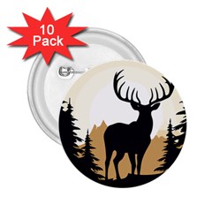 Deer Wildlife Nature 2 25  Buttons (10 Pack)  by Sarkoni