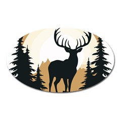 Deer Wildlife Nature Oval Magnet by Sarkoni