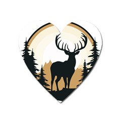 Deer Wildlife Nature Heart Magnet by Sarkoni