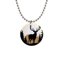 Deer Wildlife Nature 1  Button Necklace by Sarkoni