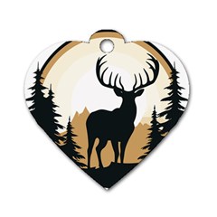 Deer Wildlife Nature Dog Tag Heart (two Sides) by Sarkoni