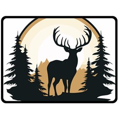 Deer Wildlife Nature Fleece Blanket (large) by Sarkoni