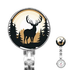 Deer Wildlife Nature Stainless Steel Nurses Watch by Sarkoni