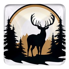 Deer Wildlife Nature Square Glass Fridge Magnet (4 Pack) by Sarkoni