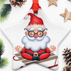 Santa Glasses Yoga Chill Vibe Ornament (star)