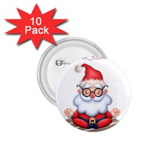 Santa Glasses Yoga Chill Vibe 1 75  Buttons (10 Pack)