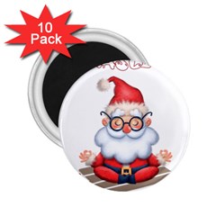 Santa Glasses Yoga Chill Vibe 2 25  Magnets (10 Pack) 