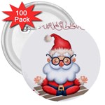 Santa Glasses Yoga Chill Vibe 3  Buttons (100 pack)  Front