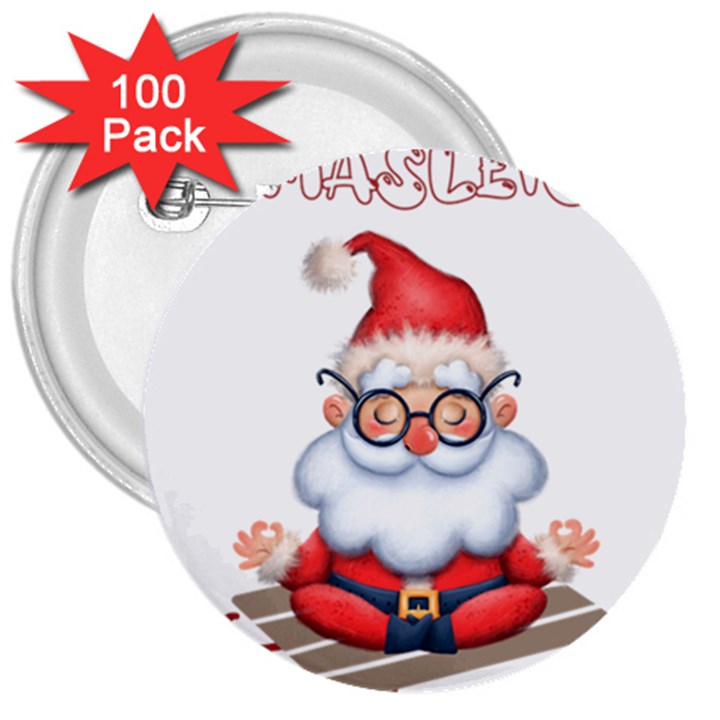 Santa Glasses Yoga Chill Vibe 3  Buttons (100 pack) 