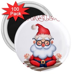 Santa Glasses Yoga Chill Vibe 3  Magnets (100 Pack)