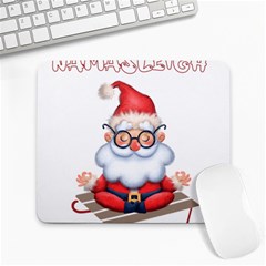 Santa Glasses Yoga Chill Vibe Large Mousepad