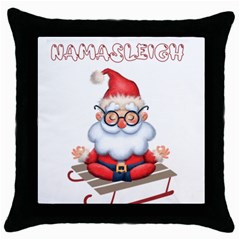 Santa Glasses Yoga Chill Vibe Throw Pillow Case (black)