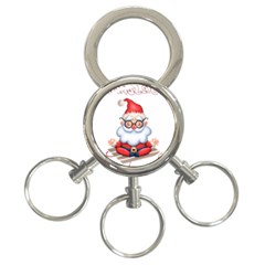 Santa Glasses Yoga Chill Vibe 3-ring Key Chain