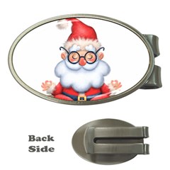 Santa Glasses Yoga Chill Vibe Money Clips (oval) 