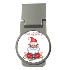 Santa Glasses Yoga Chill Vibe Money Clips (round) 