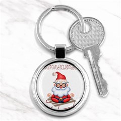 Santa Glasses Yoga Chill Vibe Key Chain (round)