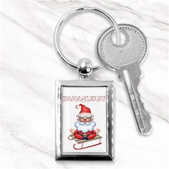 Santa Glasses Yoga Chill Vibe Key Chain (rectangle)