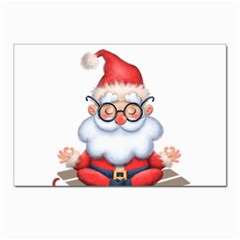 Santa Glasses Yoga Chill Vibe Postcards 5  X 7  (pkg Of 10)