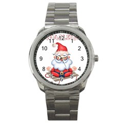 Santa Glasses Yoga Chill Vibe Sport Metal Watch by Sarkoni