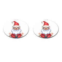 Santa Glasses Yoga Chill Vibe Cufflinks (oval)