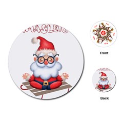 Santa Glasses Yoga Chill Vibe Playing Cards Single Design (round)