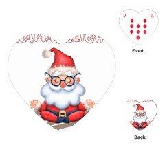 Santa Glasses Yoga Chill Vibe Playing Cards Single Design (heart)