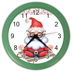 Santa Glasses Yoga Chill Vibe Color Wall Clock