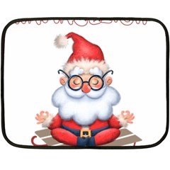 Santa Glasses Yoga Chill Vibe Two Sides Fleece Blanket (mini)