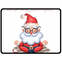 Santa Glasses Yoga Chill Vibe Fleece Blanket (large)