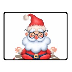 Santa Glasses Yoga Chill Vibe Fleece Blanket (small)