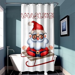 Santa Glasses Yoga Chill Vibe Shower Curtain 36  X 72  (stall) 