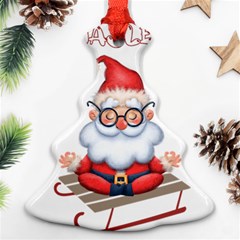 Santa Glasses Yoga Chill Vibe Ornament (christmas Tree) 