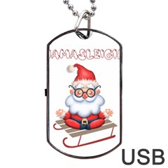 Santa Glasses Yoga Chill Vibe Dog Tag Usb Flash (two Sides)